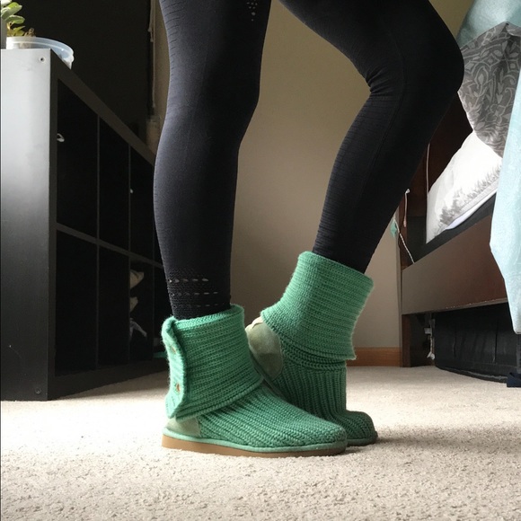 Seafoam Green Knit Ugg Boots 
